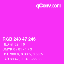 カラーコード: RGB 248 47 246 | qconv.com