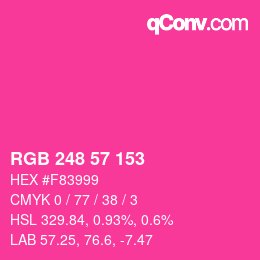 Color code: RGB 248 57 153 | qconv.com