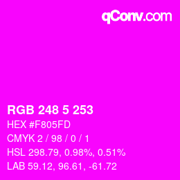 Color code: RGB 248 5 253 | qconv.com