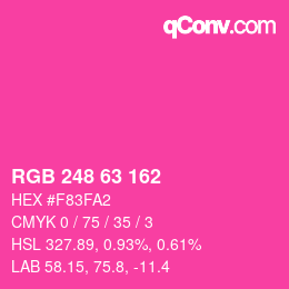 Color code: RGB 248 63 162 | qconv.com