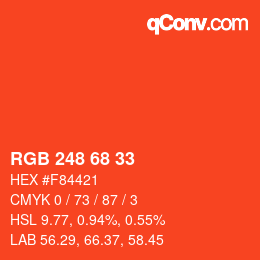 Color code: RGB 248 68 33 | qconv.com