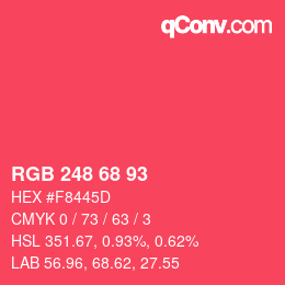 カラーコード: RGB 248 68 93 | qconv.com