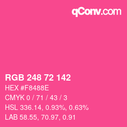 Color code: RGB 248 72 142 | qconv.com