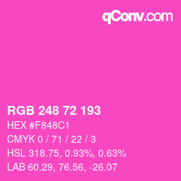 Color code: RGB 248 72 193 | qconv.com