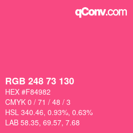 Color code: RGB 248 73 130 | qconv.com