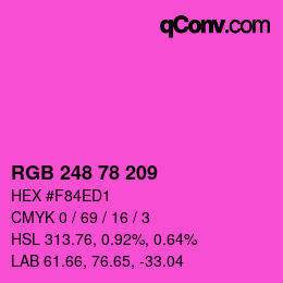 颜色代码: RGB 248 78 209 | qconv.com