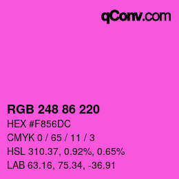 Color code: RGB 248 86 220 | qconv.com
