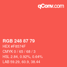Color code: RGB 248 87 79 | qconv.com