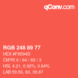 Color code: RGB 248 89 77 | qconv.com