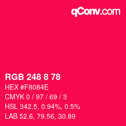 カラーコード: RGB 248 8 78 | qconv.com