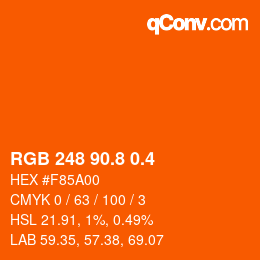 カラーコード: RGB 248 90.8 0.4 | qconv.com