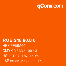 カラーコード: RGB 248 90.8 0 | qconv.com