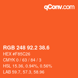 カラーコード: RGB 248 92.2 38.6 | qconv.com