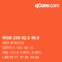 カラーコード: RGB 248 92.2 48.6 | qconv.com