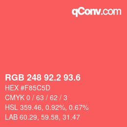 カラーコード: RGB 248 92.2 93.6 | qconv.com