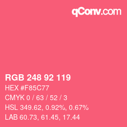 カラーコード: RGB 248 92 119 | qconv.com