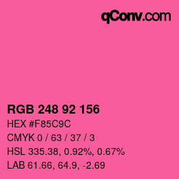 カラーコード: RGB 248 92 156 | qconv.com