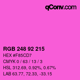 Color code: RGB 248 92 215 | qconv.com