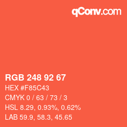 カラーコード: RGB 248 92 67 | qconv.com
