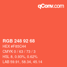 カラーコード: RGB 248 92 68 | qconv.com