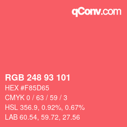 Farbcode: RGB 248 93 101 | qconv.com