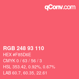 Color code: RGB 248 93 110 | qconv.com