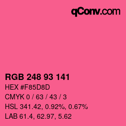 Farbcode: RGB 248 93 141 | qconv.com