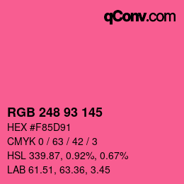 Código de color: RGB 248 93 145 | qconv.com