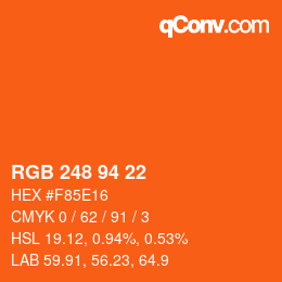 Farbcode: RGB 248 94 22 | qconv.com