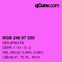 Color code: RGB 248 97 250 | qconv.com