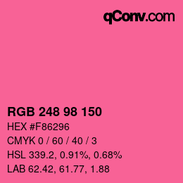 Code couleur: RGB 248 98 150 | qconv.com