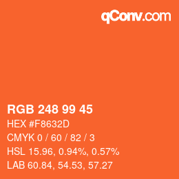 Código de color: RGB 248 99 45 | qconv.com