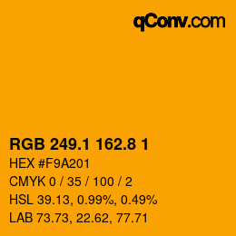 カラーコード: RGB 249.1 162.8 1 | qconv.com