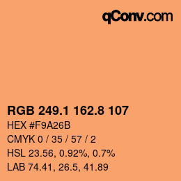 Color code: RGB 249.1 162.8 107 | qconv.com