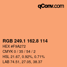 Farbcode: RGB 249.1 162.8 114 | qconv.com