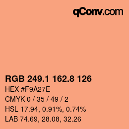 Color code: RGB 249.1 162.8 126 | qconv.com