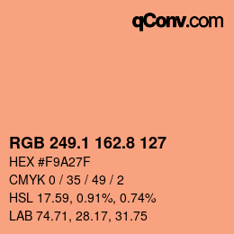 Color code: RGB 249.1 162.8 127 | qconv.com