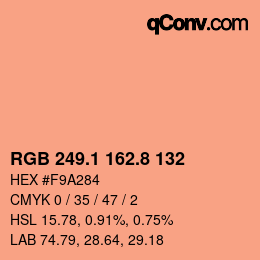 Color code: RGB 249.1 162.8 132 | qconv.com