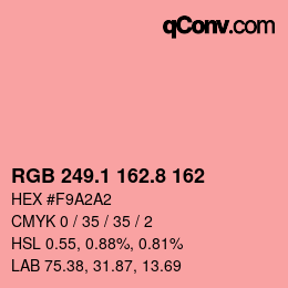 Color code: RGB 249.1 162.8 162 | qconv.com