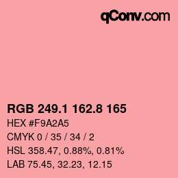 カラーコード: RGB 249.1 162.8 165 | qconv.com