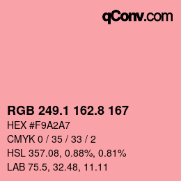 カラーコード: RGB 249.1 162.8 167 | qconv.com