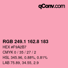 カラーコード: RGB 249.1 162.8 183 | qconv.com