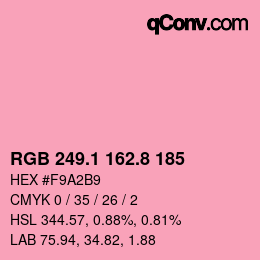 カラーコード: RGB 249.1 162.8 185 | qconv.com