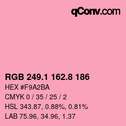 カラーコード: RGB 249.1 162.8 186 | qconv.com