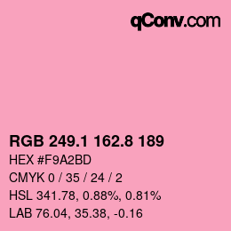 カラーコード: RGB 249.1 162.8 189 | qconv.com