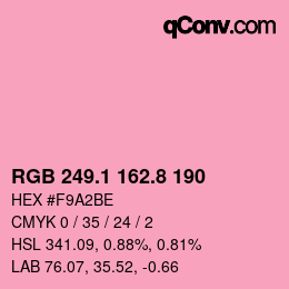 カラーコード: RGB 249.1 162.8 190 | qconv.com
