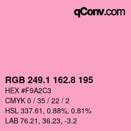 カラーコード: RGB 249.1 162.8 195 | qconv.com