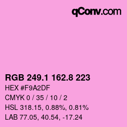 カラーコード: RGB 249.1 162.8 223 | qconv.com