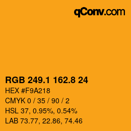 カラーコード: RGB 249.1 162.8 24 | qconv.com