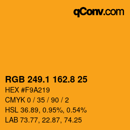 Farbcode: RGB 249.1 162.8 25 | qconv.com